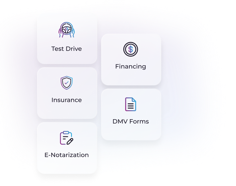Complete the entire car sales process with PitCrew in just 20 minutes from the front seat. Streamlined sales process with PitCrew, enabling a paperless solution for test drives, financing, insurance, DMV forms, and electronic notarization.